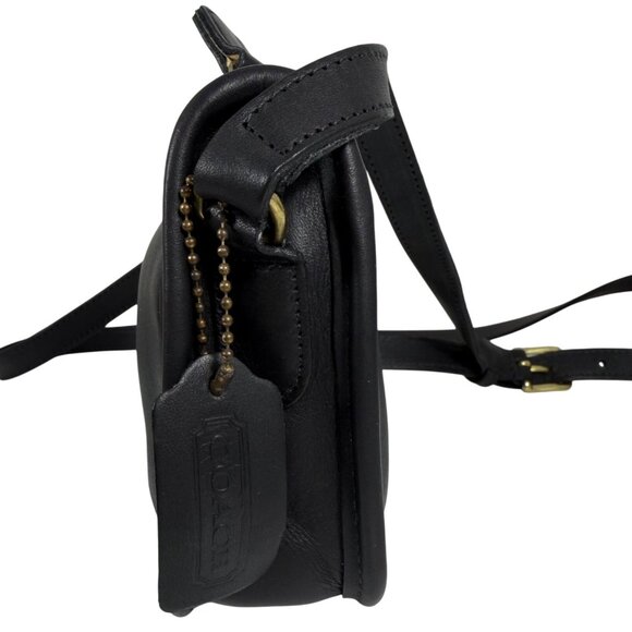 Vintage COACH Black Leather Wendie Swinger Crossbody Purse Bag 9031 + Hang Tag - Picture 7 of 14